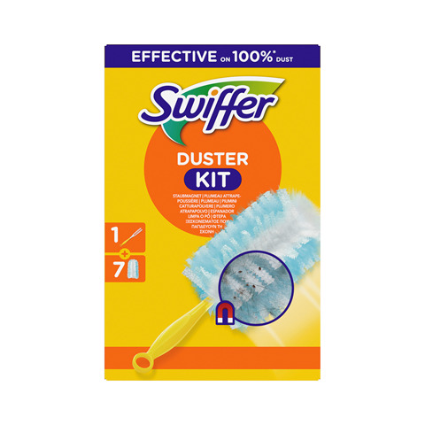 Starter Kit catturapolvere per mobili Swiffer Duster verde con 7 piumini - conf. 8 pz - PG268